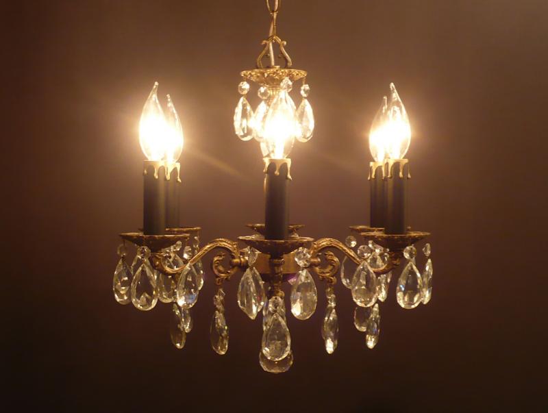 真鍮製クリスタルシャンデリア　6灯　インテリア照明　リビング照明　LFH 0029/6（2）