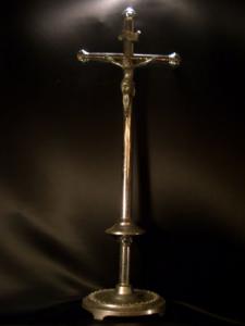 Italian silver crucifix stand