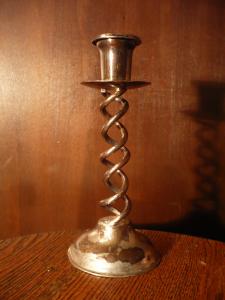 silver spiral candle holder