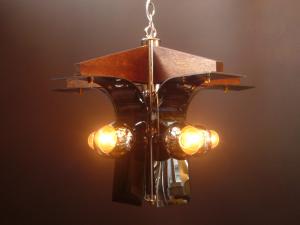 wood & acrylic chandelier  5灯