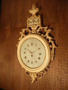 Italian white wood wall clock
