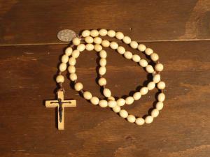 Italian wood beads rosary