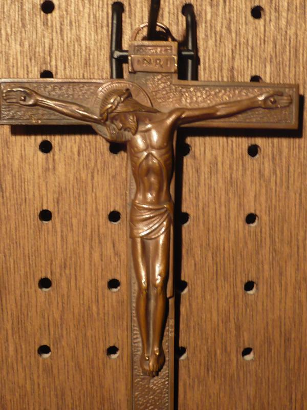 宗教美術品、芸術品（イタリア製真鍮製壁掛クロス、十字架）　LCJ 0490（2）