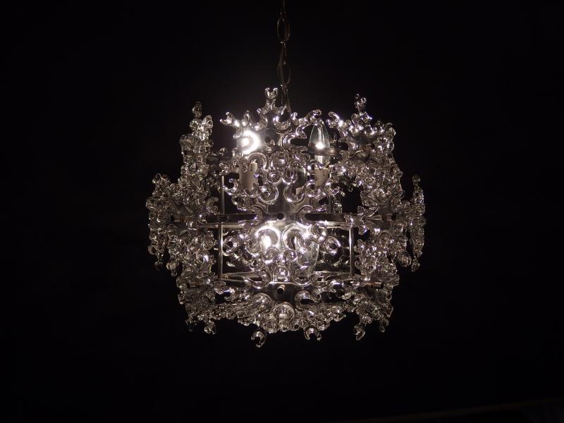Snow glass chandelier 4灯