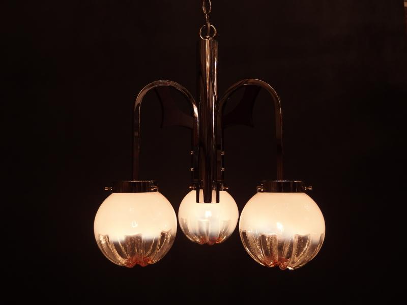 Murano A.V.Mazzega glass chandelier 3灯