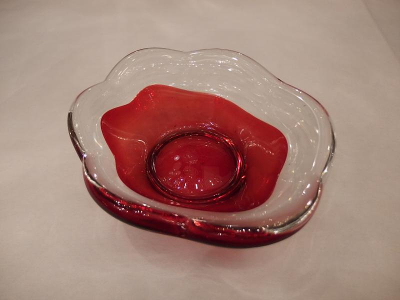 Murano red & clear art glass