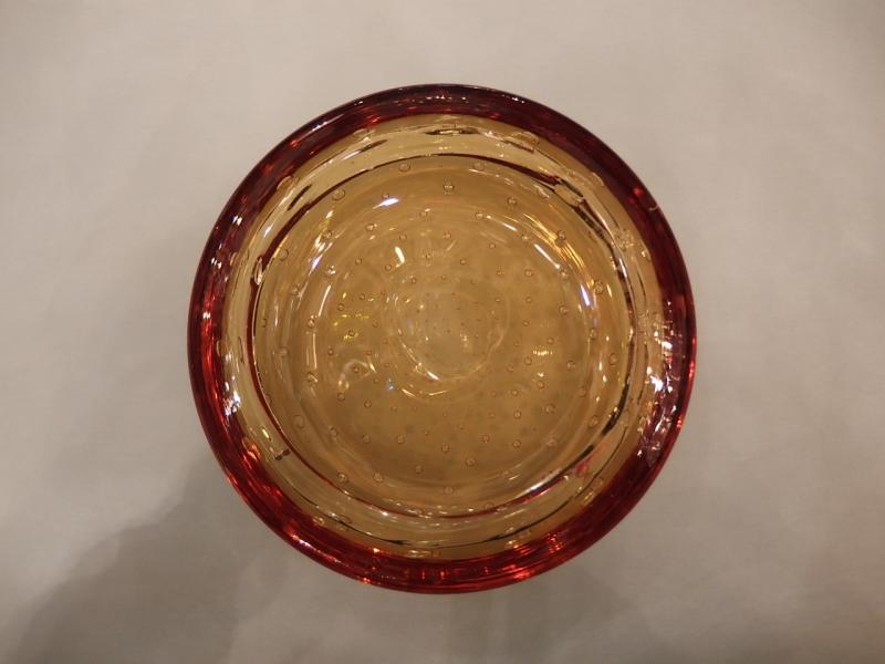 イタリアムラノガラスオブジェ　ヴィンテージアートガラス　気泡入り　アンバー　USM 1333（2）