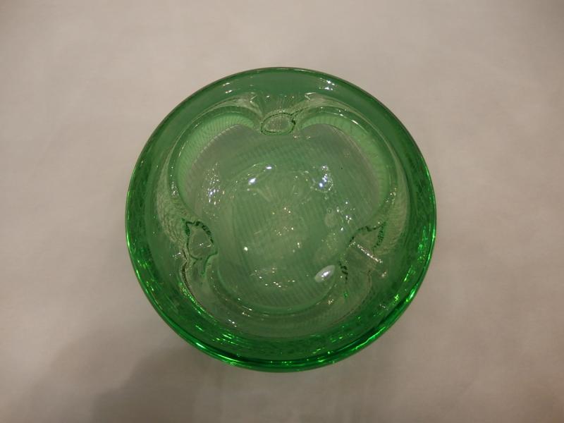イタリアムラノガラスオブジェ　ヴィンテージアートガラス灰皿　緑のレース模様　USM 1345（3）