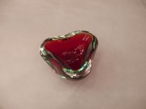 Small Murano red & clear art glass