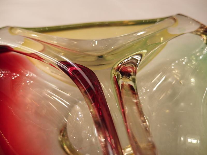 イタリアムラノガラスオブジェ　ヴィンテージアートガラス灰皿　マルチカラー　USM 1399（5）