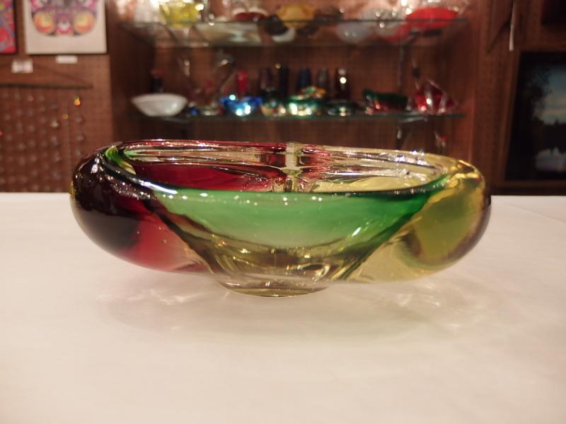 イタリアムラノガラスオブジェ　ヴィンテージアートガラス灰皿　マルチカラー　USM 1399（6）