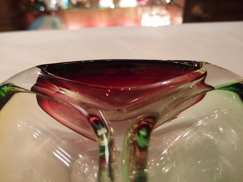 イタリアムラノガラスオブジェ　ヴィンテージアートガラス灰皿　マルチカラー　USM 1377（6）