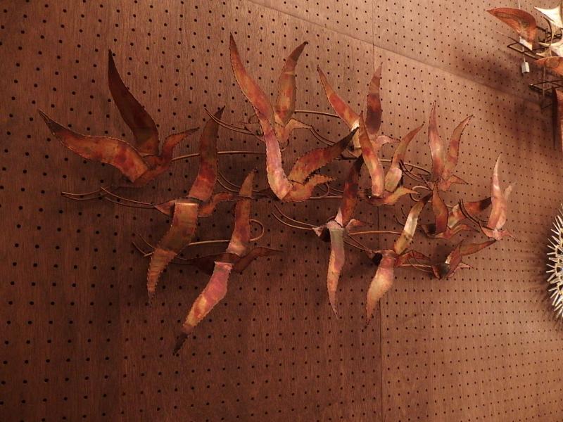 ミッドセンチュリー壁掛け鏡　ウォールデコ　鳥の群　USM 1404（2）