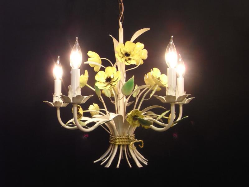 French white flower chandelier 5灯