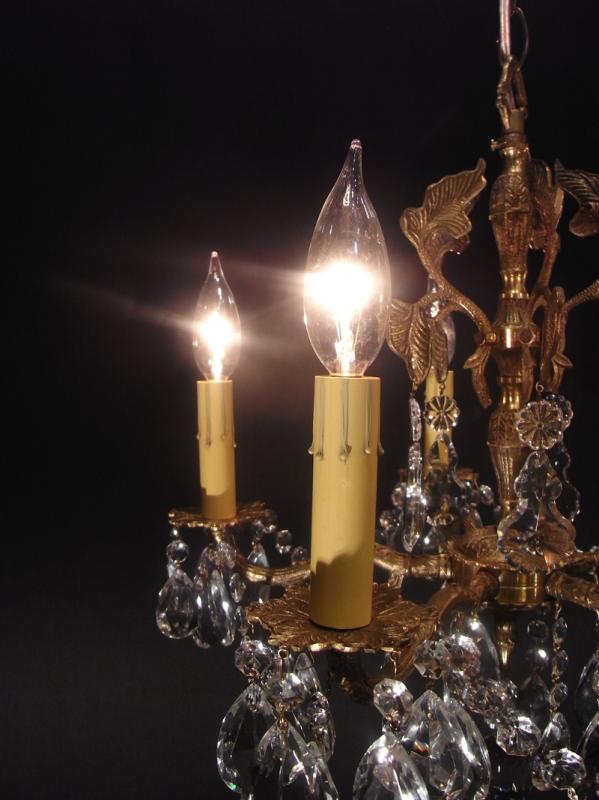 スペイン製真鍮シャンデリア（クリスタルガラスビーズシャンデリア）インテリア照明、リビング照明　LCH 0914（3）