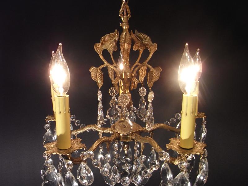 スペイン製真鍮シャンデリア（クリスタルガラスビーズシャンデリア）インテリア照明、リビング照明　LCH 0914（4）