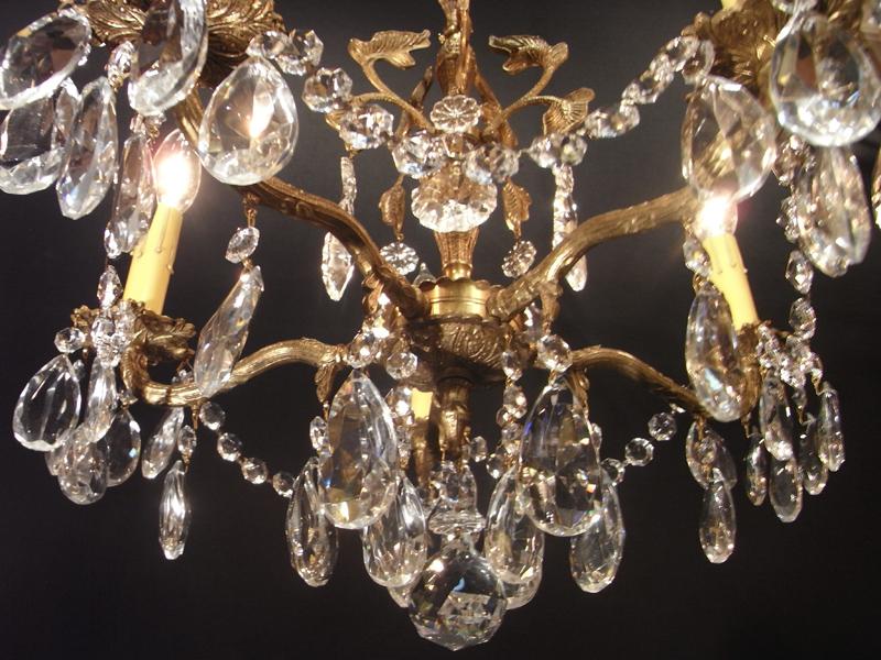 スペイン製真鍮シャンデリア（クリスタルガラスビーズシャンデリア）インテリア照明、リビング照明　LCH 0914（5）