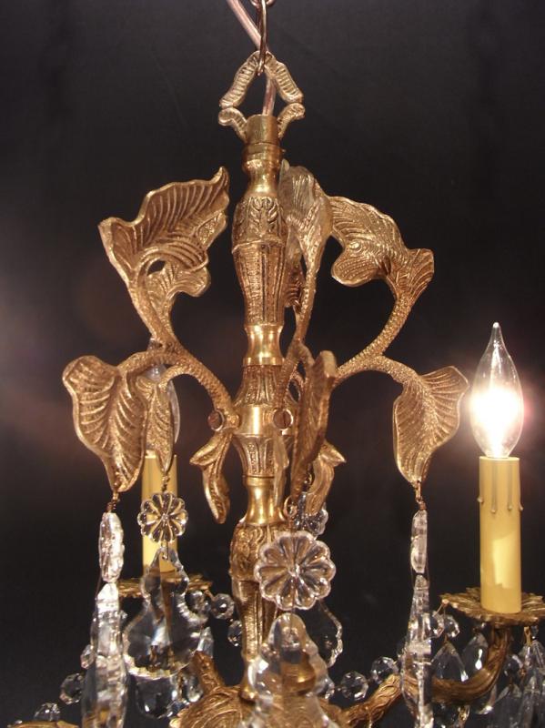 スペイン製真鍮シャンデリア（クリスタルガラスビーズシャンデリア）インテリア照明、リビング照明　LCH 0914（7）