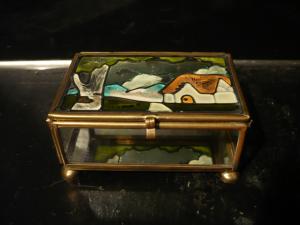 Italian glass & brass display case