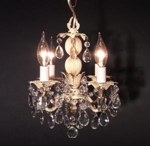 white brass chandelier 4灯