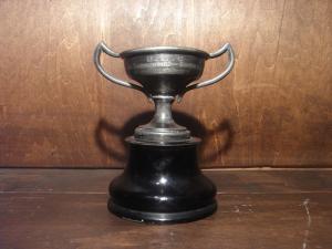 wood base BADMINTON DOUBLES trophy