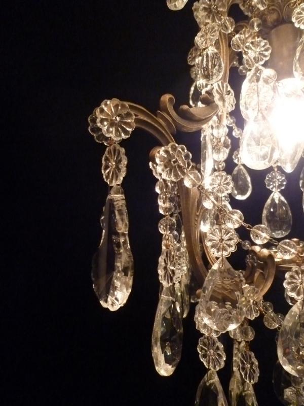 フレンチシャンデリア　クリスタルビーズ　真鍮　1灯　インテリア照明　リビング照明　　LFH 0052/1（5）