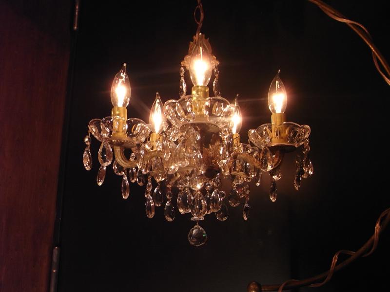 スペイン製真鍮シャンデリア（クリスタルガラスビーズシャンデリア）インテリア照明、リビング照明　LCF 0073（3）