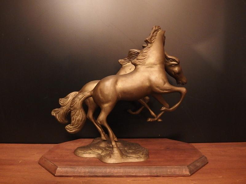 真鍮製2頭の馬の置物　オブジェ　USM 1473（3）
