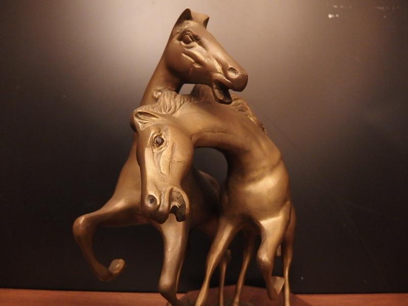 真鍮製2頭の馬の置物　オブジェ　USM 1473（4）