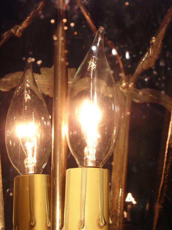 スペイン製小型真鍮ペンダントライト、ガラスランタンペンダント照明、玄関照明　LCH 1040（3）
