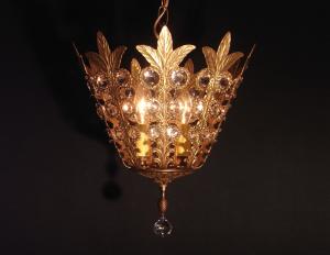 Spanish brass leaf chandelier 3灯