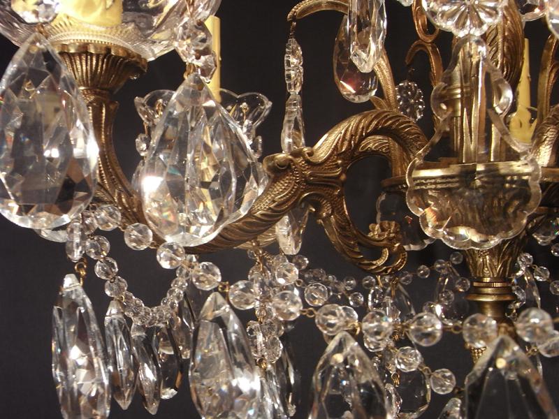 スペイン製真鍮シャンデリア（クリスタルガラスビーズシャンデリア）インテリア照明、リビング照明　LCH 1120（4）