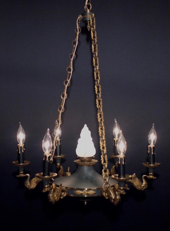 Italian brass swan chandelier 7灯