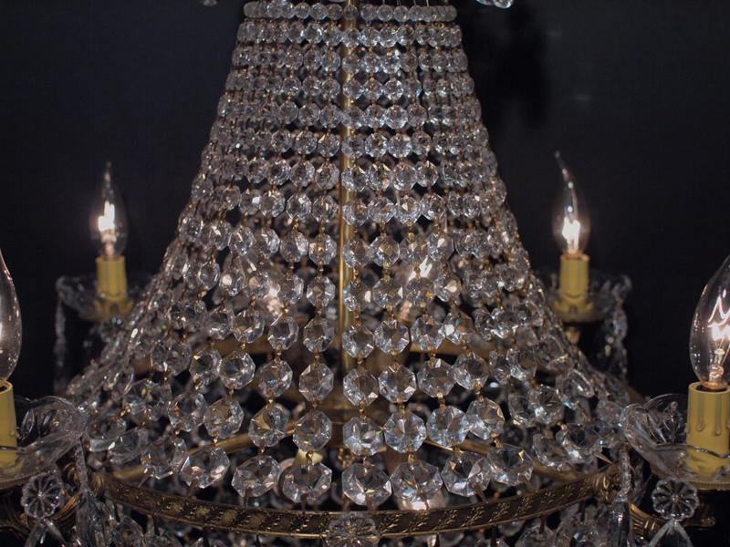 フランス製真鍮シャンデリア、インテリア照明、クリスタルビーズシャンデリア、クリスタルシャンデリア　LCH 1138（6）