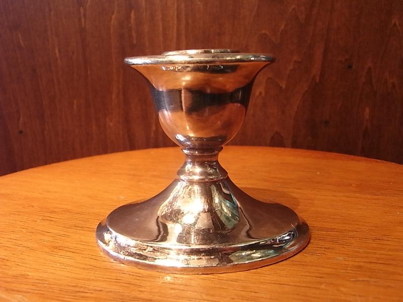 English silver candle holder