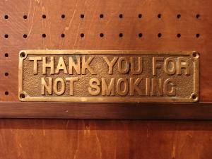 brass NOT SMOKING sign plate