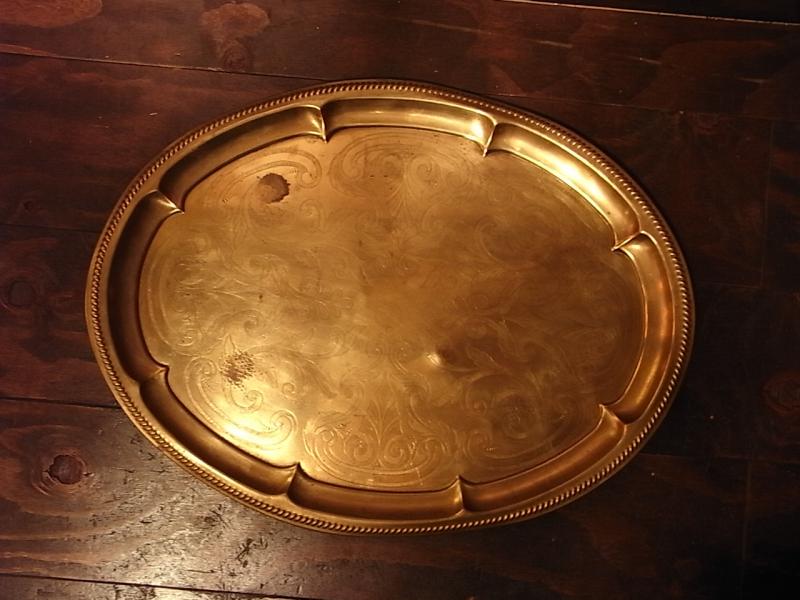English brass oval tray