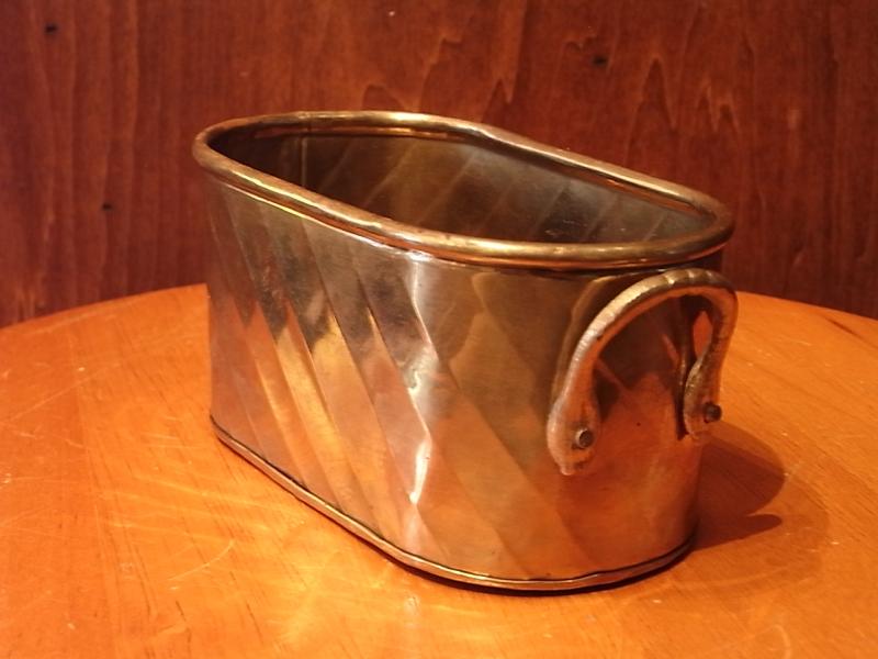 アンティーク真鍮製トレイ、トレー（カルトン、バケツ、入れ物、花器）　LCM 5966（2）