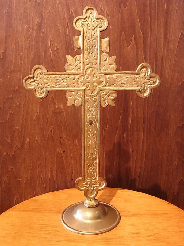 真鍮クロススタンド、クロスボトニー十字架スタンド、宗教用品、置物　LCJ 0536（7）