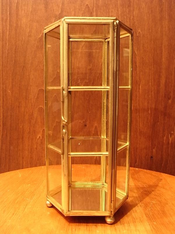 Italian brass & glass display case