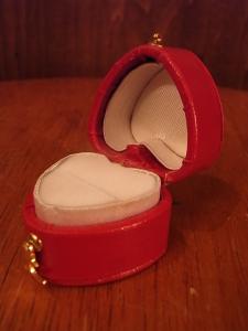 Italian red heart ring display case