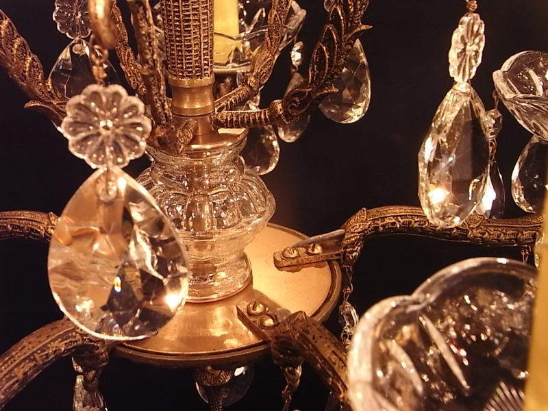 スペイン製真鍮シャンデリア（クリスタルガラスビーズシャンデリア）インテリア照明　LCH 1185（5）