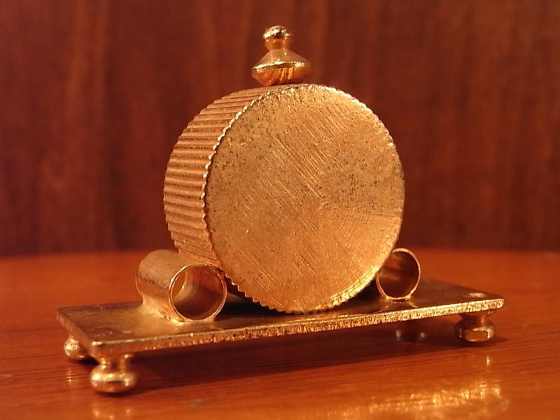イタリア製真鍮テーブルクロック置物、ミニチュア置き時計、ドールハウス小物、テラリウムインテリア　LCM 6256（4）