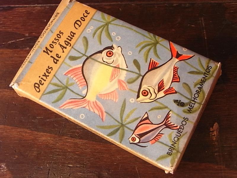 ポルトガル語魚カード、フィッシュ教材カード、お魚カード、ビンテージ絵柄カードセット　BCM 0096（6）