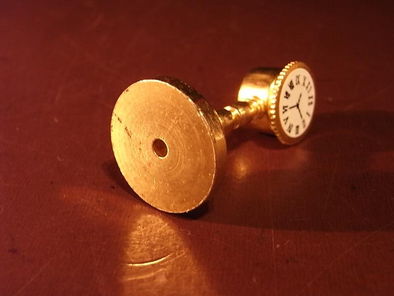 イタリア製真鍮テーブルクロック置物、ミニチュア置き時計、ドールハウス小物、テラリウムインテリア　LCM 6843（3）