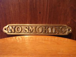 Italian brass ” NO SMOKING” sign plate