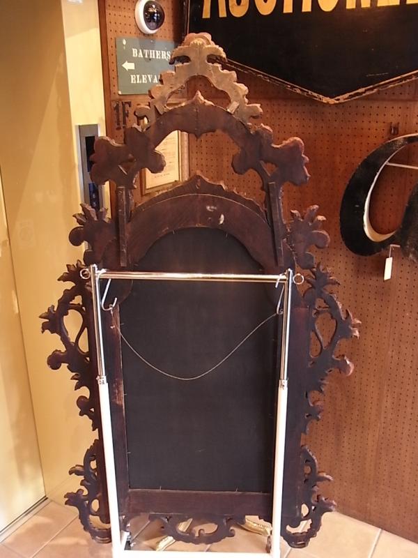 イタリア製インテリア壁掛け鏡、アンティークウッドミラー、ウォールミラー　LCK 0574（4）