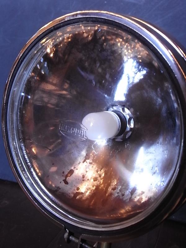 シルバー色ヘッドライトテーブルランプ　アンティークカーランプ　インダストリアル　LCT 0210（7）