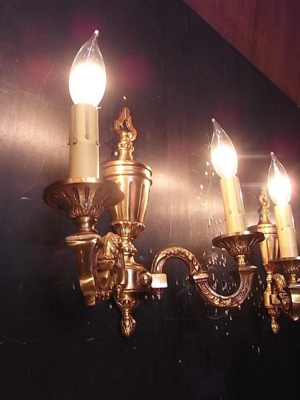 スペイン製真鍮ブラケット、壁ブラケット照明、ウォールランプ、ライト　LCB 0581（4）