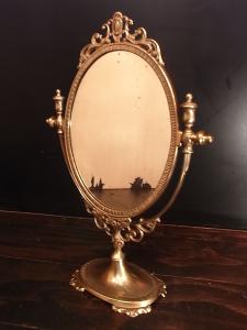 Italian brass mirror stand